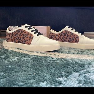 White and leopard sneakers!